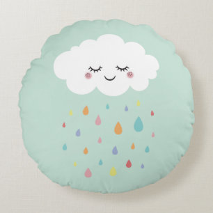 Cute Cloud Rainbow Throw Round Pillow Baby Nursery Rond Kussen