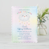 Cute Cloud Raindrops Gender Neutraal Baby shower Kaart (Staand voorkant)