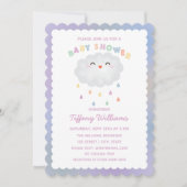 Cute Cloud Raindrops Gender Neutraal Baby shower Kaart (Voorkant)