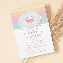 Cute Cloud Raindrops Gender Neutraal Baby shower Kaart