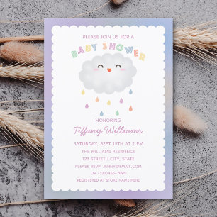 Cute Cloud Raindrops Gender Neutraal Baby shower Kaart