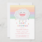 Cute Cloud Raindrops Gender Neutraal Baby shower Kaart (Voorkant)