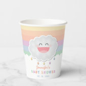 Cute Cloud Raindrops Gender Neutraal Baby shower Papieren Bekers (Achterkant)