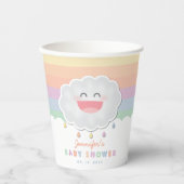 Cute Cloud Raindrops Gender Neutraal Baby shower Papieren Bekers (Voorkant)