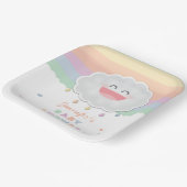 Cute Cloud Raindrops Gender Neutraal Baby shower Papieren Bordje (Gebogen)