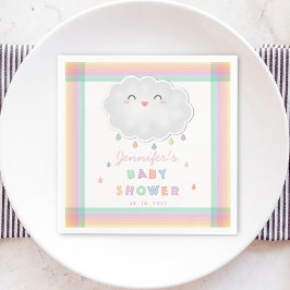 Cute Cloud Raindrops Gender Neutraal Baby shower Servet