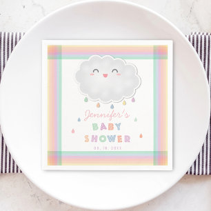 Cute Cloud Raindrops Gender Neutraal Baby shower Servet