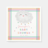 Cute Cloud Raindrops Gender Neutraal Baby shower Servet (Voorkant)