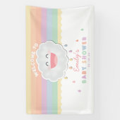 Cute Cloud Raindrops Gender Neutraal Baby shower Spandoek (Verticaal)
