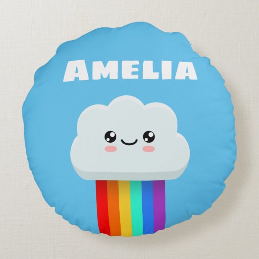 Cute cloud rond kussen (Achterkant)