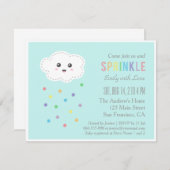 Cute Cloud Shower, Baby sprinkeluitvindingen Kaart (Voorkant / Achterkant)