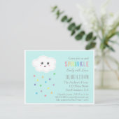 Cute Cloud Shower, Baby Sprinkle Uitnodigingen (Staand voorkant)