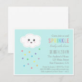 Cute Cloud Shower, Baby Sprinkle Uitnodigingen (Voorkant / Achterkant)