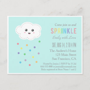 Cute Cloud Shower, Baby Sprinkle Uitnodigingen