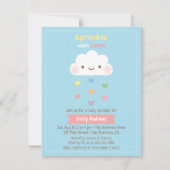 Cute Cloud Sprinkle Rainbow Hearts Baby shower Kaart (Voorkant)