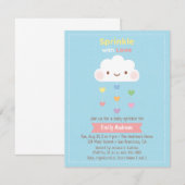 Cute Cloud Sprinkle Regenboog Hartjes Baby Shower Kaart (Voorkant / Achterkant)