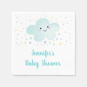 Cute Cloud Stars Blauwe Baby Sprinkle Servet