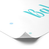 Cute Cloud Stars Blue Baby Sprinkle Welkom Poster (Hoek)