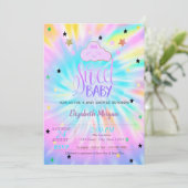 Cute Cloud, Stars, Sweet Baby Dye Baby shower Kaart (Staand voorkant)