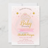 Cute Cloud, sterren Het is een meisje Baby shower Kaart (Voorkant)