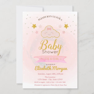 Cute Cloud, sterren Het is een meisje Baby shower Kaart