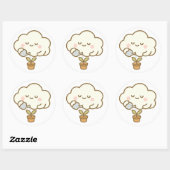 Cute Cloud Watering a Plant – Transparent Sticker (Vel)