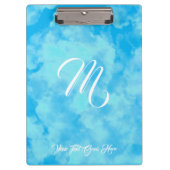 Cute Clouds Blue Monogram Klembord (Voorkant)