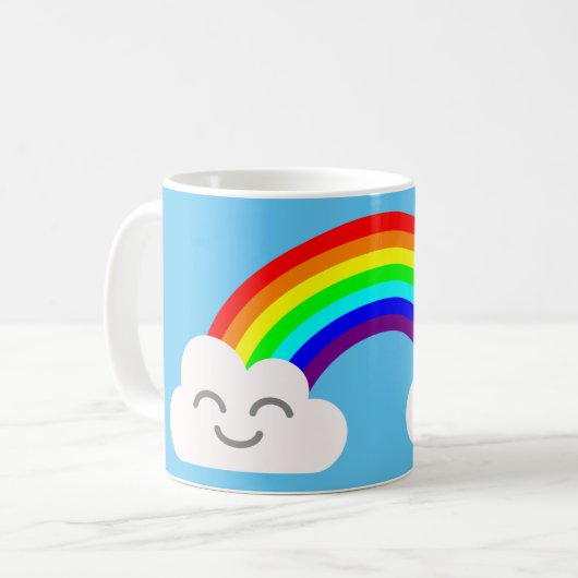 Cute Clouds en Rainbow Koffiemok (Voorkant links)