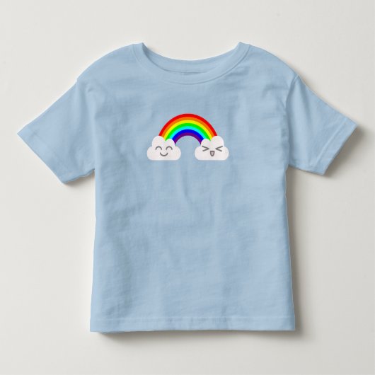 Cute Clouds en Rainbow T-Shirt (Voorkant)