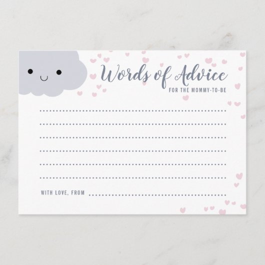 Cute Clouds Family Couples Baby shower Advice Kaar Advieskaart (Voorkant)