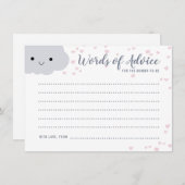Cute Clouds Family Couples Baby shower Advice Kaar Advieskaart (Voorkant / Achterkant)