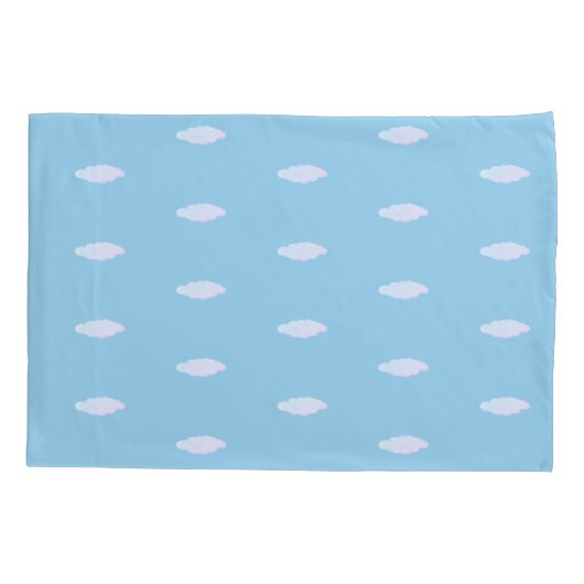 Cute Clouds on Light Blue Kussensloop (Achterkant)