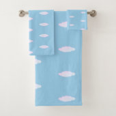 Cute Clouds on Turquoise Bad Handdoek (Insitu)