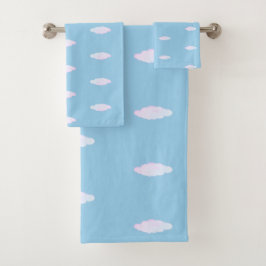 Cute Clouds on Turquoise Bad Handdoek