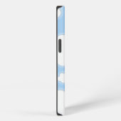 Cute Clouds Pattern Blue Roze Persoonlijke naam iPhone Hoesje (Rechterkant)