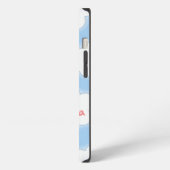 Cute Clouds Pattern Blue Roze Persoonlijke naam iPhone Hoesje (Linkerkant)