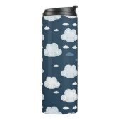 Cute Clouds Pattern – Soft Kawaii Sky Design Thermosbeker (Gedraaid links)