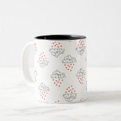 Cute Clouds Raining Hearts Seamless Pattern Tweekleurige Koffiemok (Voorkant links)