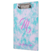 Cute Clouds roze en Blue Monogram Klembord (Links)