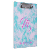 Cute Clouds roze en Blue Monogram Klembord (Rechts)