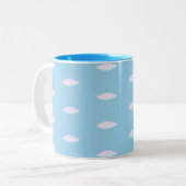 Cute Clouds Tweekleurige Koffiemok (Voorkant links)