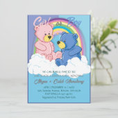 Cute Cloudy Rainbow Sky Beer Geslacht Reveleert Fe Kaart (Staand voorkant)