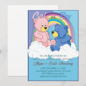 Cute Cloudy Rainbow Sky Beer Geslacht Reveleert Fe Kaart (Voorkant / Achterkant)