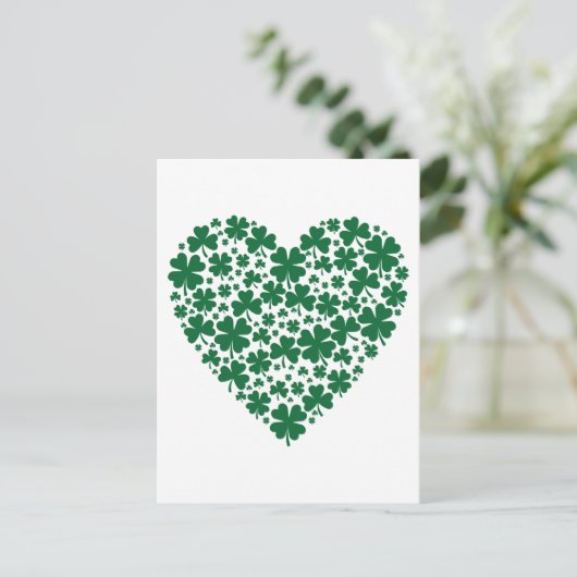Cute Clover Shamrock Hearts St. Patrick's Day Gift Briefkaart (Staand voorkant)