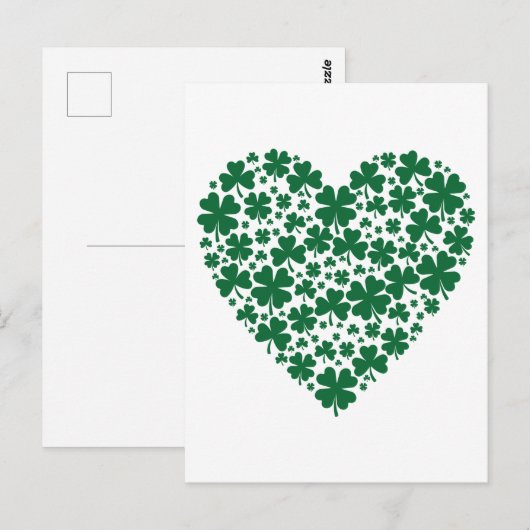 Cute Clover Shamrock Hearts St. Patrick's Day Gift Briefkaart (Voorkant / Achterkant)