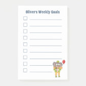 Cute Clown Elephant Kid Goals Notes (Voorkant)