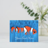 Cute Clown Fish and Beauful Blue Zee Anemone Briefkaart (Staand voorkant)