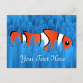 Cute Clown Fish and Beauful Blue Zee Anemone Briefkaart (Voorkant)