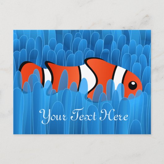 Cute Clown Fish and Beauful Blue Zee Anemone Briefkaart (Voorkant)