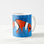 Cute Clown Fish and Beauful Green Blue Anemone Koffiemok (Voorkant rechts)